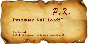 Patzauer Kalliopé névjegykártya